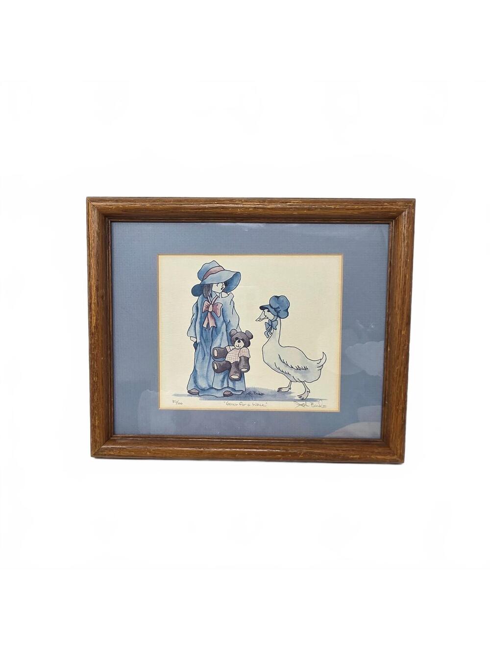 Going for a Walk John Burd II Signed Numbered Framed Goose Nursery Print